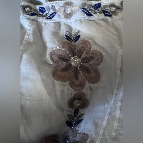 Free People pale blue gauze-cotton embellished dress - Picture 7 of 8